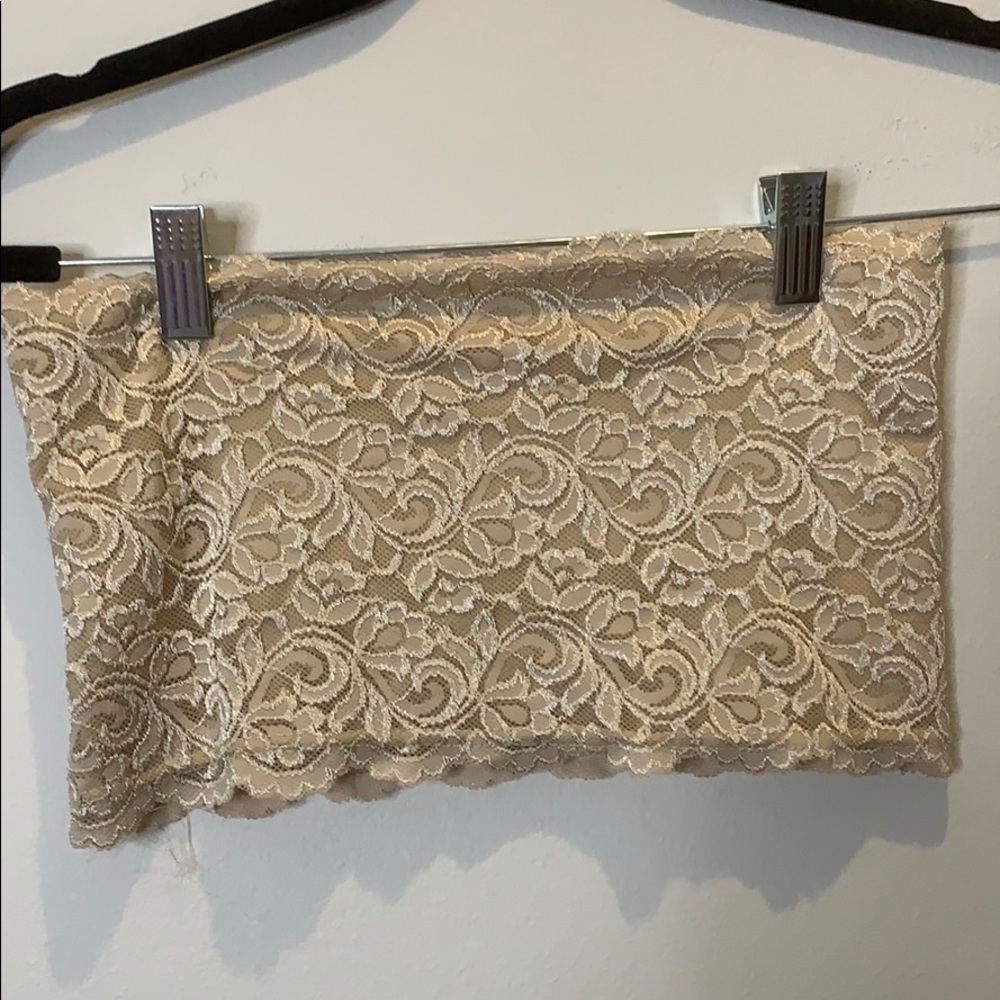 NUDE LACE BANDEAU TOP